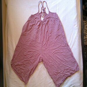 Leftrerus Cross Strap Capri Wide Leg Romper Medium